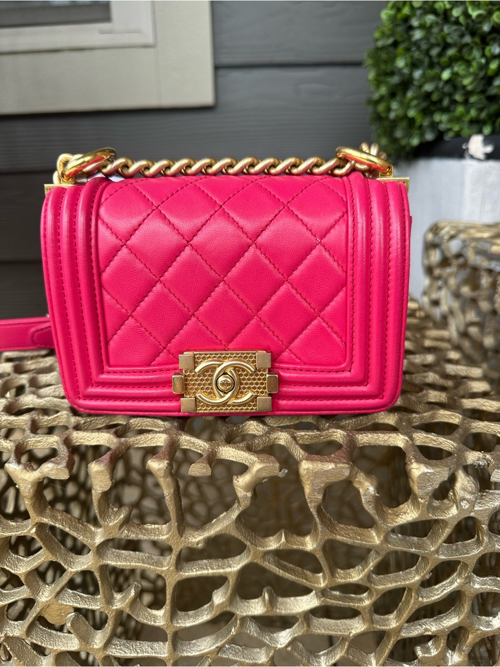 Mini Chanel Boy Bag Pink